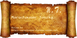 Marschauser Toszka névjegykártya